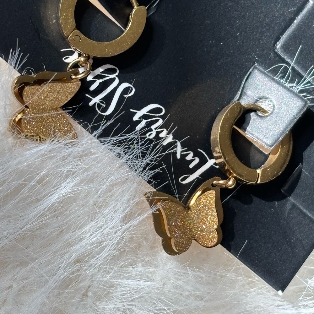 Gold Butterfly Earrings